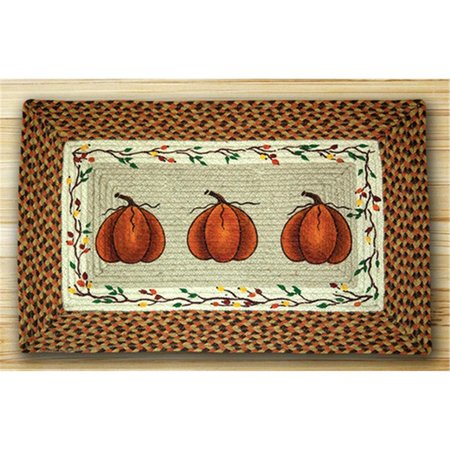 EARTH RUGS Rectangle Patch Rug Harvest Pumpkin 67222HP